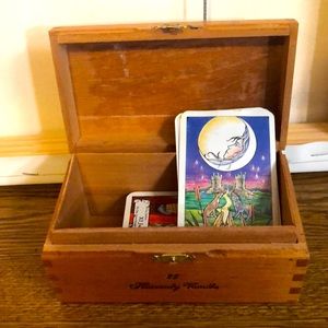 1984 mystical Tarot card deck in vintage cigar box